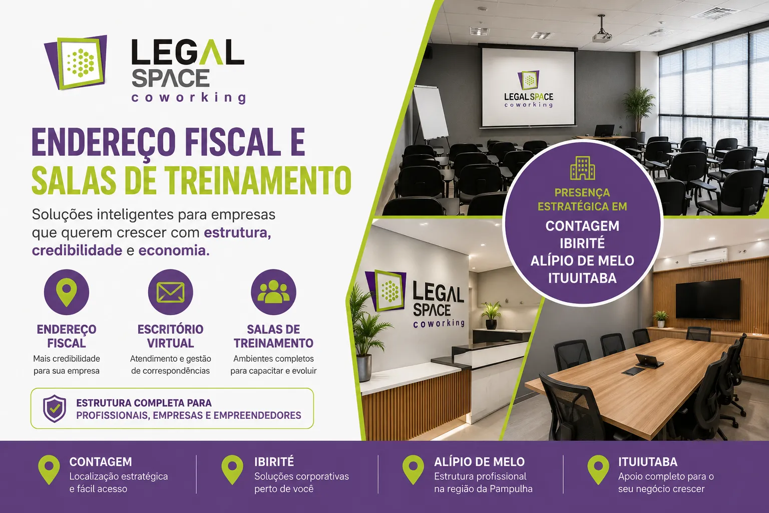 Endereço fiscal Contagem, Ibirité, Alípio de Melo e Ituiutaba